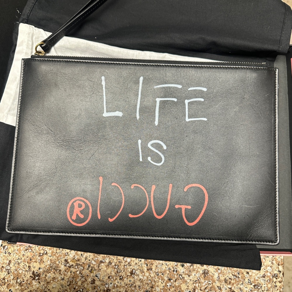Gucci Ghost Life large clutch pouch